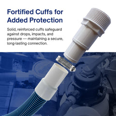 FibroPool threaded adapters and PTFE tape ready to create leak-resistant threaded connections