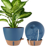 Fielda front view of two 10 inch planters showing modern design and matching set benefit