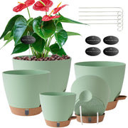 Fielda front view of full five-pot set showing coordinated sizes and modern look