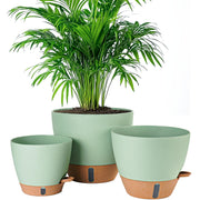 Fielda front view of self-watering pot showing sleek profile and integrated reservoir benefit