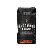 Fire & Flavor front packaging showing brand and large lump charcoal, ready to grill