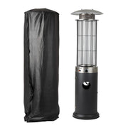 Fire Sense front view of covered heater showing full protection and neat fit