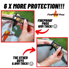 FireProof Pros close-up reflective top surface illustrating heat reflection