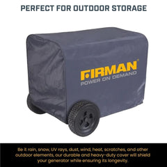 Firman cover side view showing control panel coverage and access