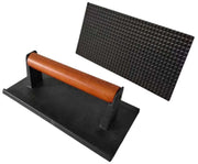 Firsgrill front view of two cast iron presses showing durable build and shape benefit