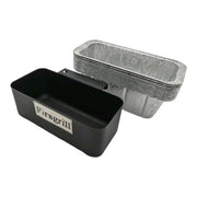 Firsgrill grease cup front view showing durable finish and clean design benefit