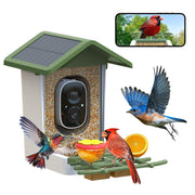 firstrend front view of bird feeder showing house design and easy access benefit
