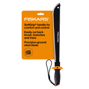 Fiskars full-length tool front profile showing dual-edge versatility and reach