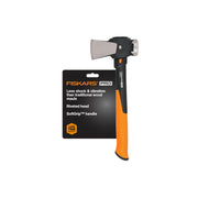 Fiskars Pro IsoCore front view showing compact maul and balanced design benefits