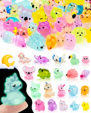 FIVEIZERO front packaging showing 100-piece glowing mini animal set benefits