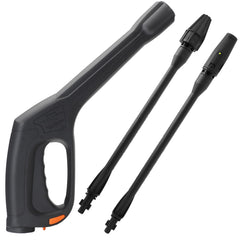 FIXFANS front view of pressure washer gun showing compact ergonomic handle and control benefit