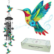 FKKsparkler front view showing full 38-inch chime and hummingbird accents, enhances garden decor