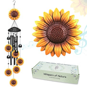 FKKsparkler sunflower wind chime front view showing bright petals and hanging tubes
