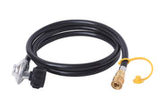 Flame King front angle 90-degree regulator showing compact installation benefit