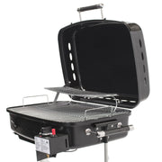 Flame King mounted on RV side showing secure fit and space-saving setup