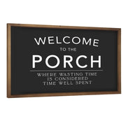 flangairy front view welcome sign showing clear greeting and rustic charm