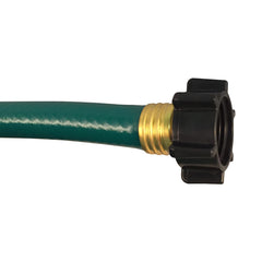 Flexon hose in use watering garden beds for convenient portability