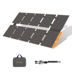FlexSolar folded front view showing compact carry benefit