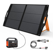 FlexSolar folded front view showing compact carry design and quick transport