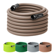 Flexzilla front view Brown Mulch hose showing full coiled length and tidy storage benefit