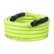 Flexzilla Pro front view shows ZillaGreen hose and reusable fittings for easy handling
