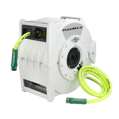 Flexzilla front view showing reel and neat hose for efficient storage