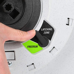 Flexzilla reel mounted on wall offering tidy, space-saving access