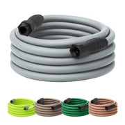 Flexzilla front view showing slate grey hose and fittings, offers durable styling