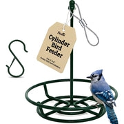 Flockin' cylinder feeder front view showing stable metal frame and open access