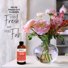 FloraLife-treated bouquet in vase with longer-lasting vibrant blooms