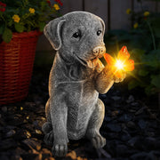 FloraSea dog statue front view showing lifelike pose and charm
