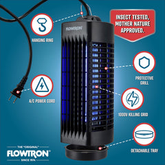 Flowtron UV bulb glow close-up highlighting insect-attracting light