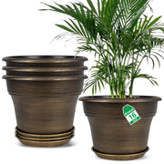 Fodetyff front view of gold 16-inch planter showing classic silhouette and finish benefit: decorative focal point
