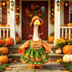 Foidiccx apron graphic detail with turkey pumpkin corn for festive display