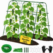 FOLLOOK front view on raised bed showing compact vertical support and easy access