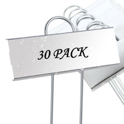 FORUP front view showing 30 silver plant labels, durable organization