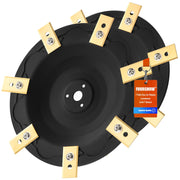 FourShow package front view showing discs and blades, clear replacement solution