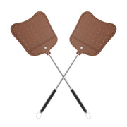 foxany leather fly swatter front view showing durable design and quiet benefit