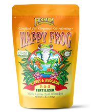 FoxFarm Happy Frog front packaging showing 4 lb bag and benefits