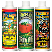FoxFarm trio front packaging showing three 1-pint bottles and clear labeling for easy selection