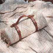 Frienda blanket front flat-lay showing full size and boho look for group comfort