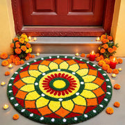 Frienda orange mandala front view showing vibrant colors and festive welcome