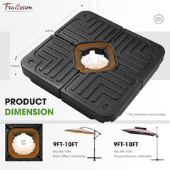 FRUITEAM base filled with water on patio providing quick ballast