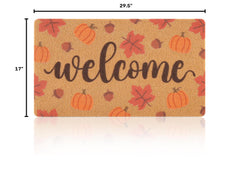 Fttoyoly close-up of pumpkin and maple leaf print showing vibrant detail