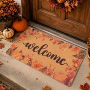 Fttoyoly front view of fall door mat showing welcoming design and curb appeal