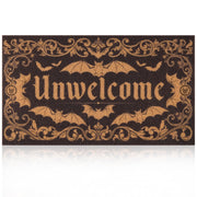 Fttoyoly front view gothic 'Unwelcome' mat adds bold curb appeal