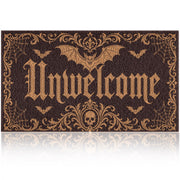 Fttoyoly front view doormat with gothic bat skull design and bold welcome benefit