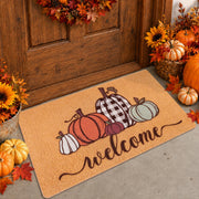 Fttoyoly pumpkin mat front view showing seasonal design and curb appeal