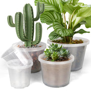 FUIJOL front view of 16-pack clear nursery pots shows set and organization benefit