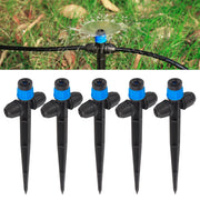 FULAIERGD front view of 25-piece emitter pack showing stakes and fittings for easy setup